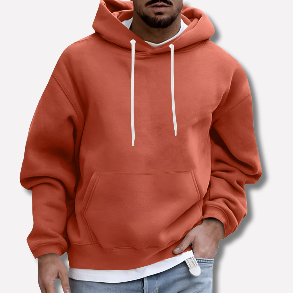 Men's Pullover Hoodie with Kangaroo Pockets - Knit Blend