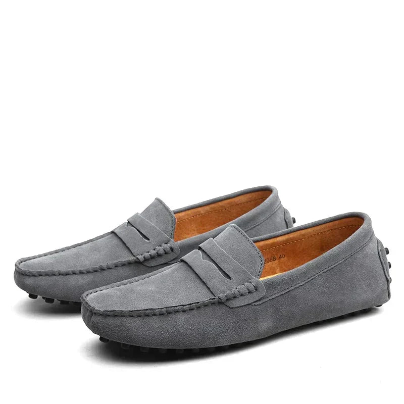 Men's Suede Loafers, Italian-Style Slip-On Dress Shoes