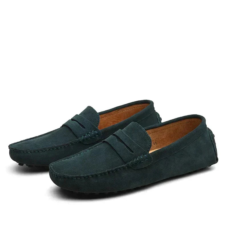 Men's Suede Loafers, Italian-Style Slip-On Dress Shoes