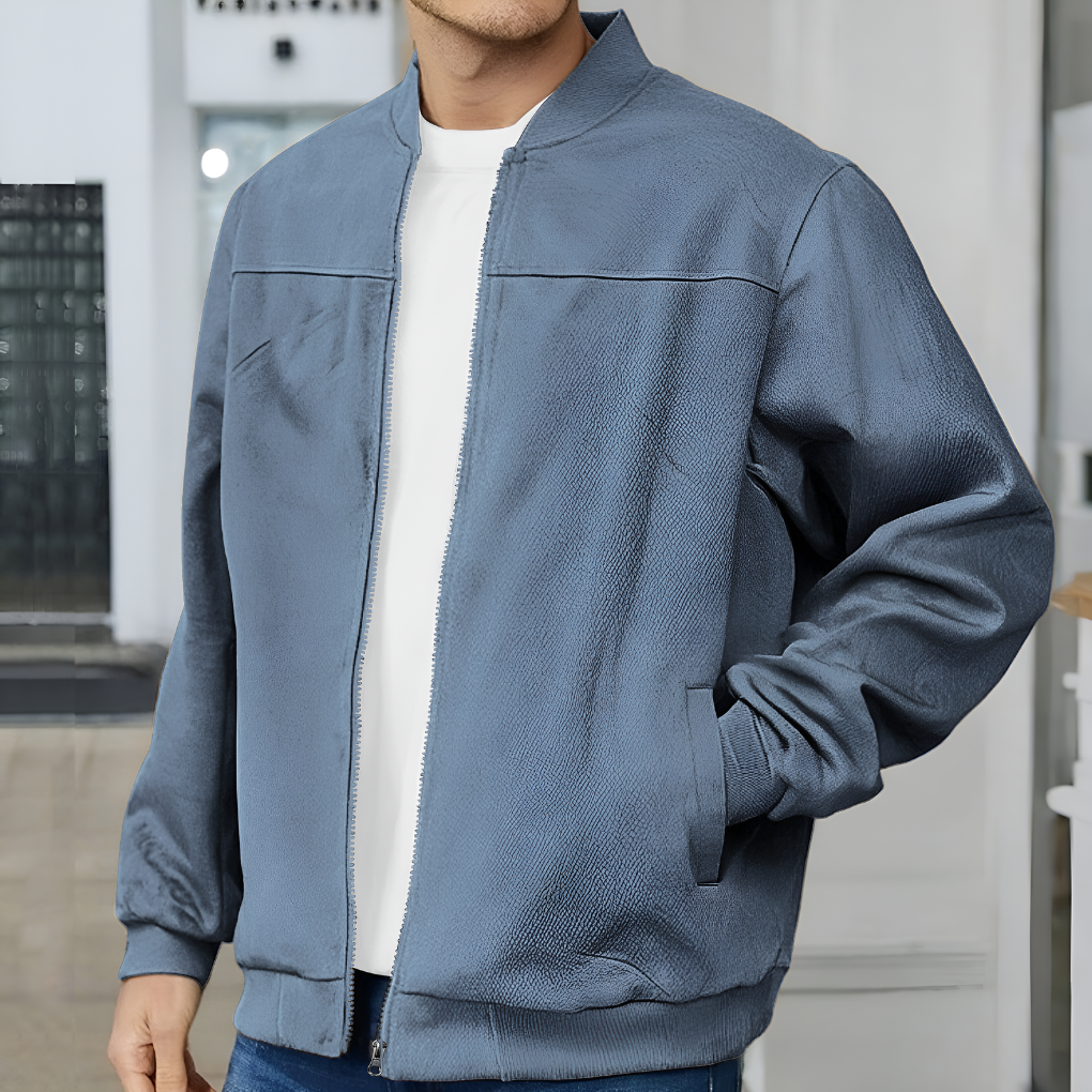 Men's Retro Suede Jacket, Zip Up Streetwear Coat