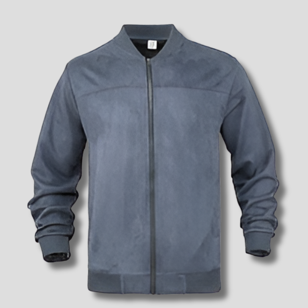 Men's Retro Suede Jacket, Zip Up Streetwear Coat