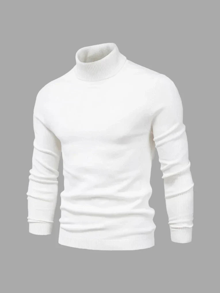 Men's Turtleneck Sweater - Soft Cotton, Machine Washable, Classic Fit
