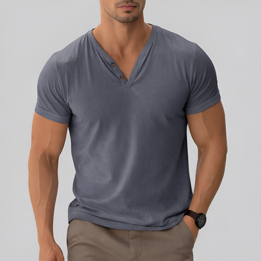 Classic V-Neck T-Shirt for Men - Soft Cotton, Tailored Fit