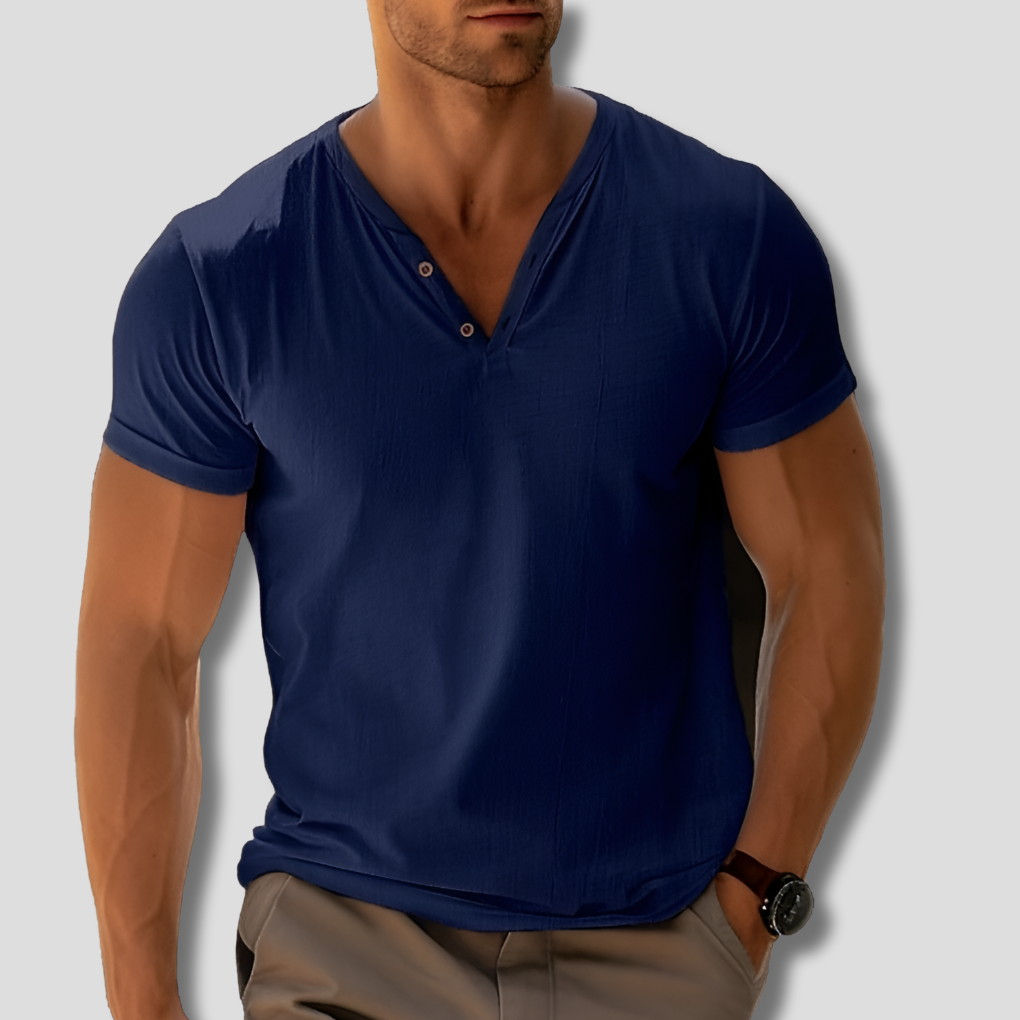 Classic V-Neck T-Shirt for Men - Soft Cotton, Tailored Fit