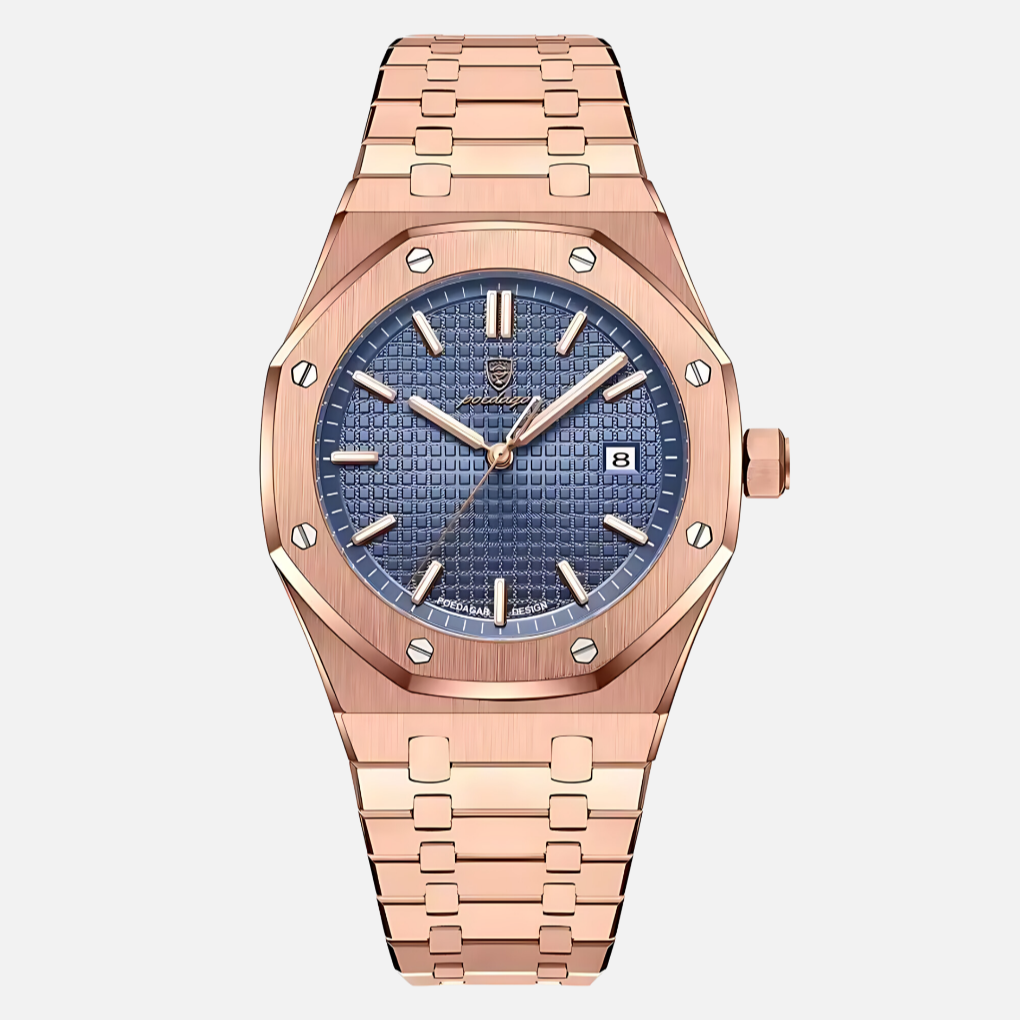 Men's Stainless Steel Watch, Classic Quartz Dress Watch with Roman Numerals