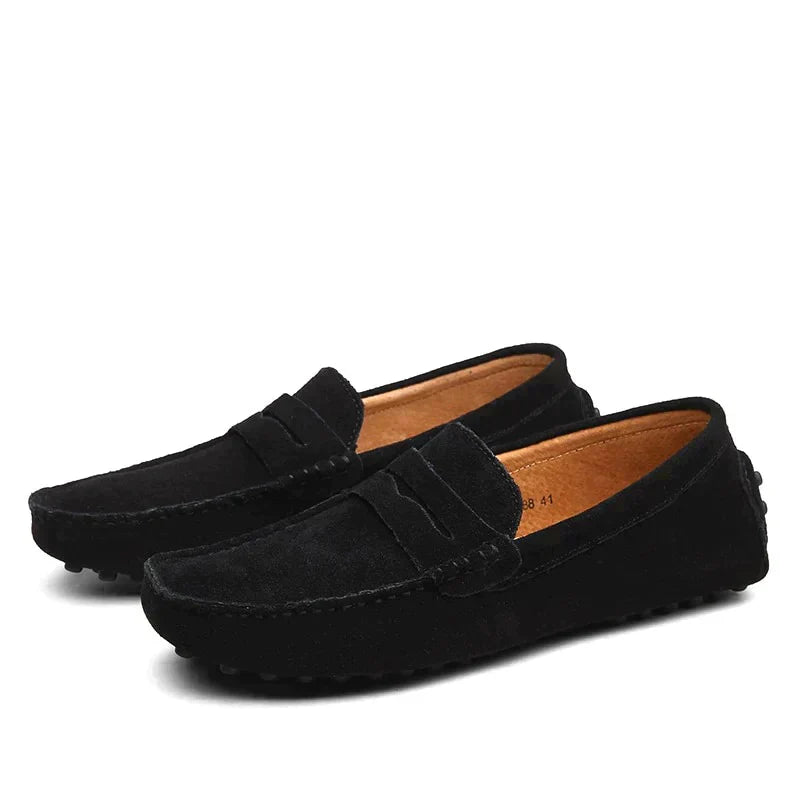 Men's Suede Loafers, Italian-Style Slip-On Dress Shoes