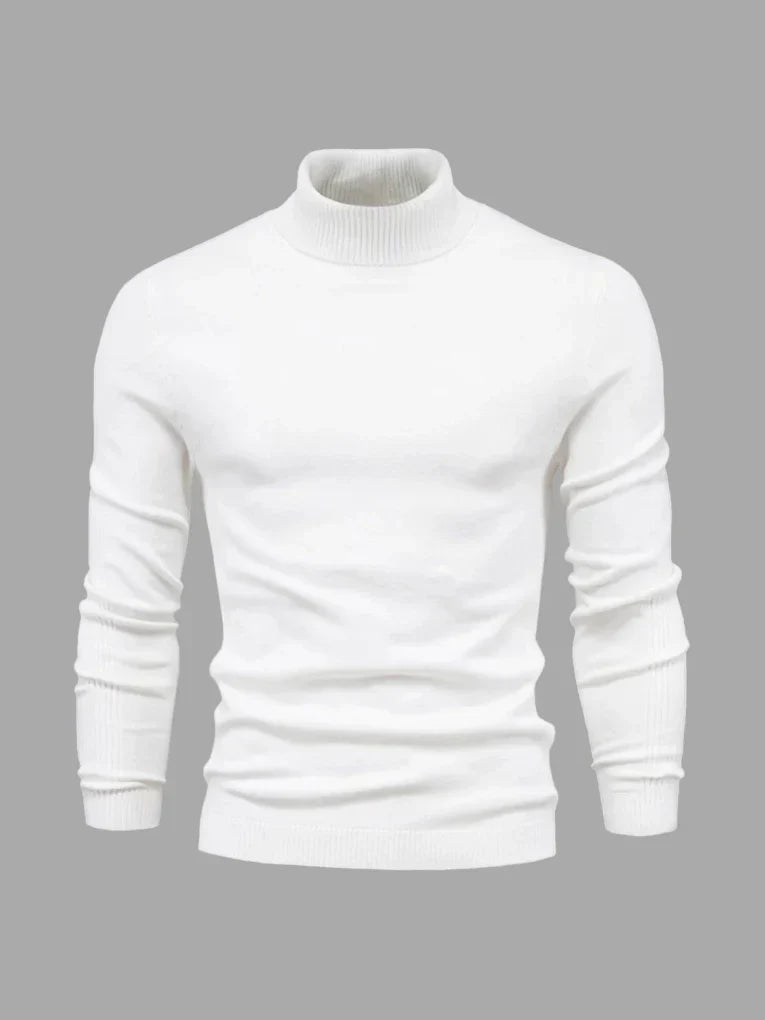 Men's Turtleneck Sweater - Soft Cotton, Machine Washable, Classic Fit