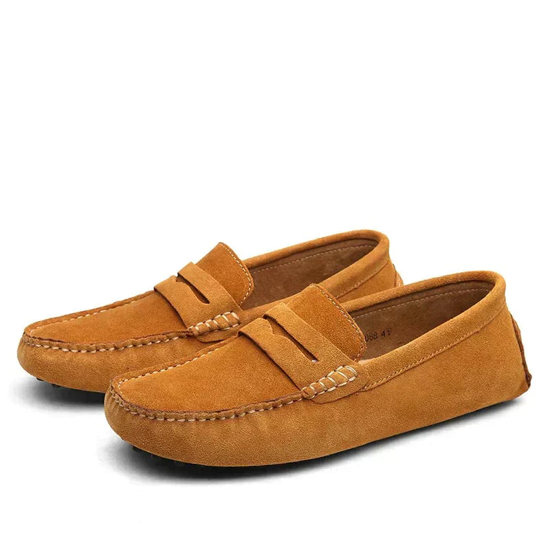 Men's Suede Loafers, Italian-Style Slip-On Dress Shoes