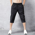 Men's 3/4 Nylon Cropped Pants, Quick-Drying Lightweight Pants for Hiking and Cycling