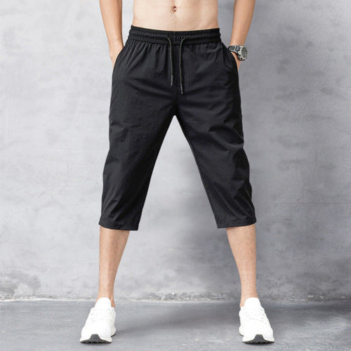 Men's 3/4 Nylon Cropped Pants, Quick-Drying Lightweight Pants for Hiking and Cycling