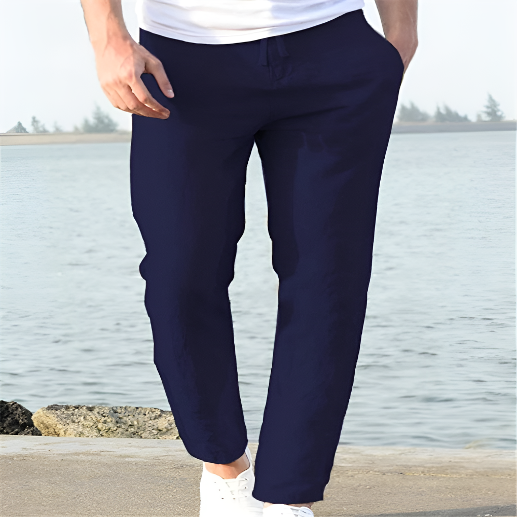 Men's Linen Trousers - Classic Cut, Breathable Casual Style
