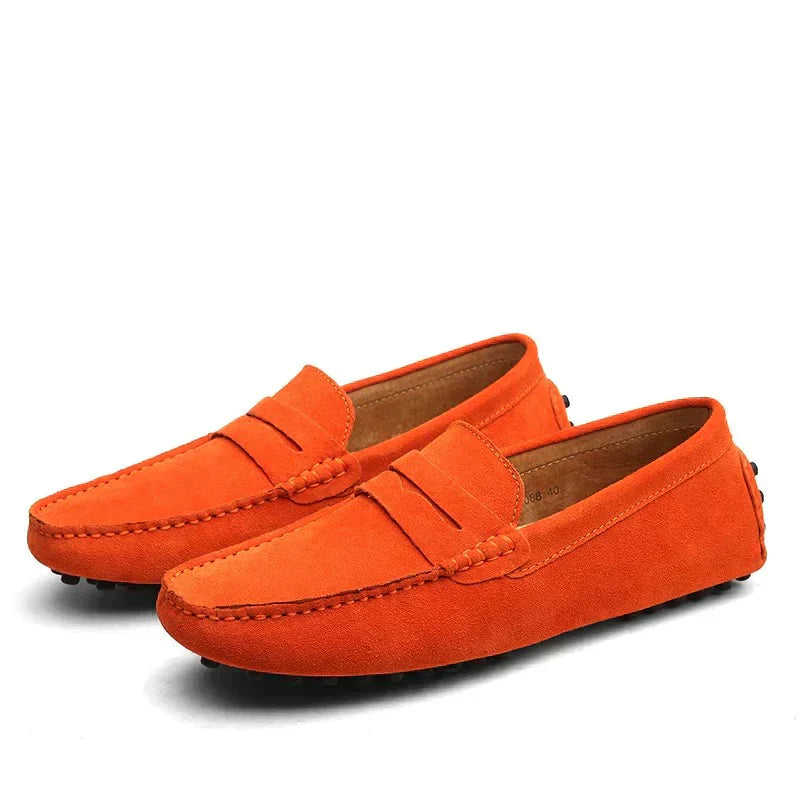 Men's Suede Loafers, Italian-Style Slip-On Dress Shoes