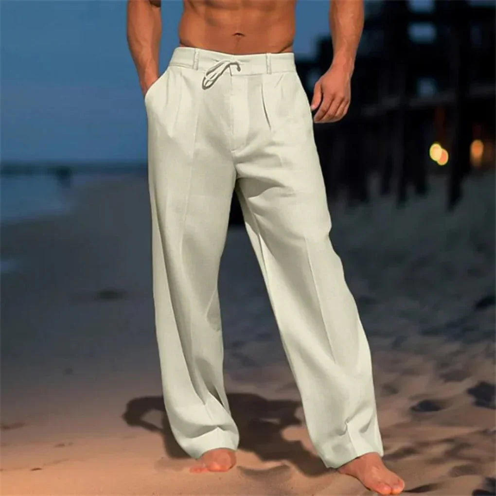 Men's Linen Trousers - Lightweight Tailored Summer Pants