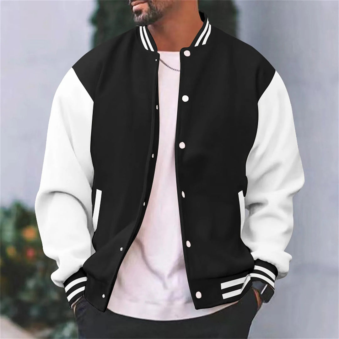 Men's Baseball Jacket | Lightweight Snap-Button Varsity Jacket