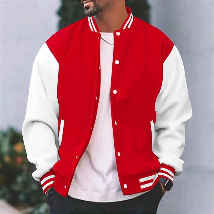 Men's Baseball Jacket | Lightweight Snap-Button Varsity Jacket
