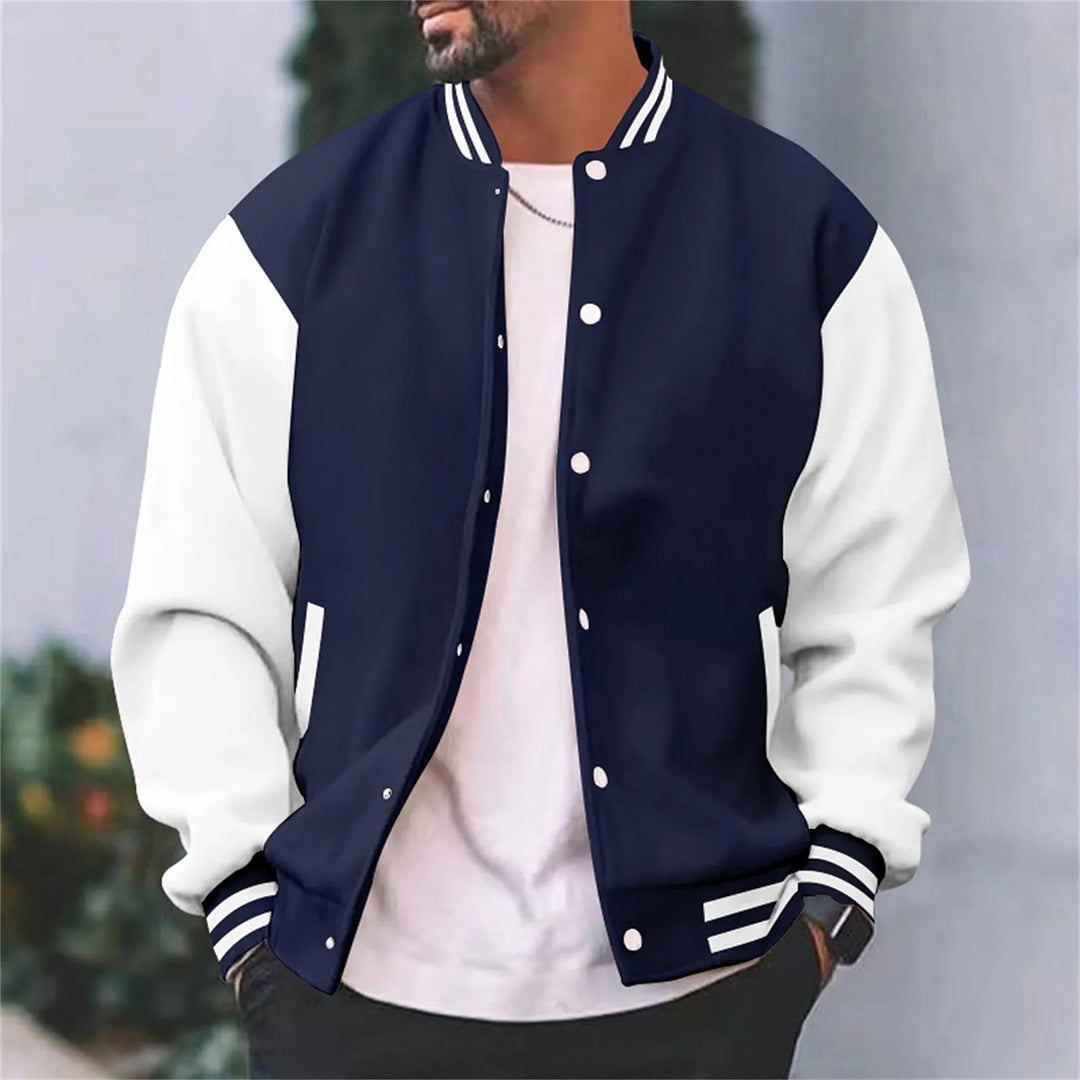 Men's Baseball Jacket | Lightweight Snap-Button Varsity Jacket