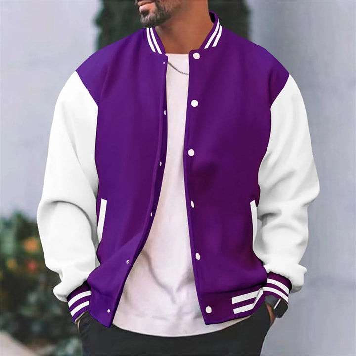 Men's Baseball Jacket | Lightweight Snap-Button Varsity Jacket