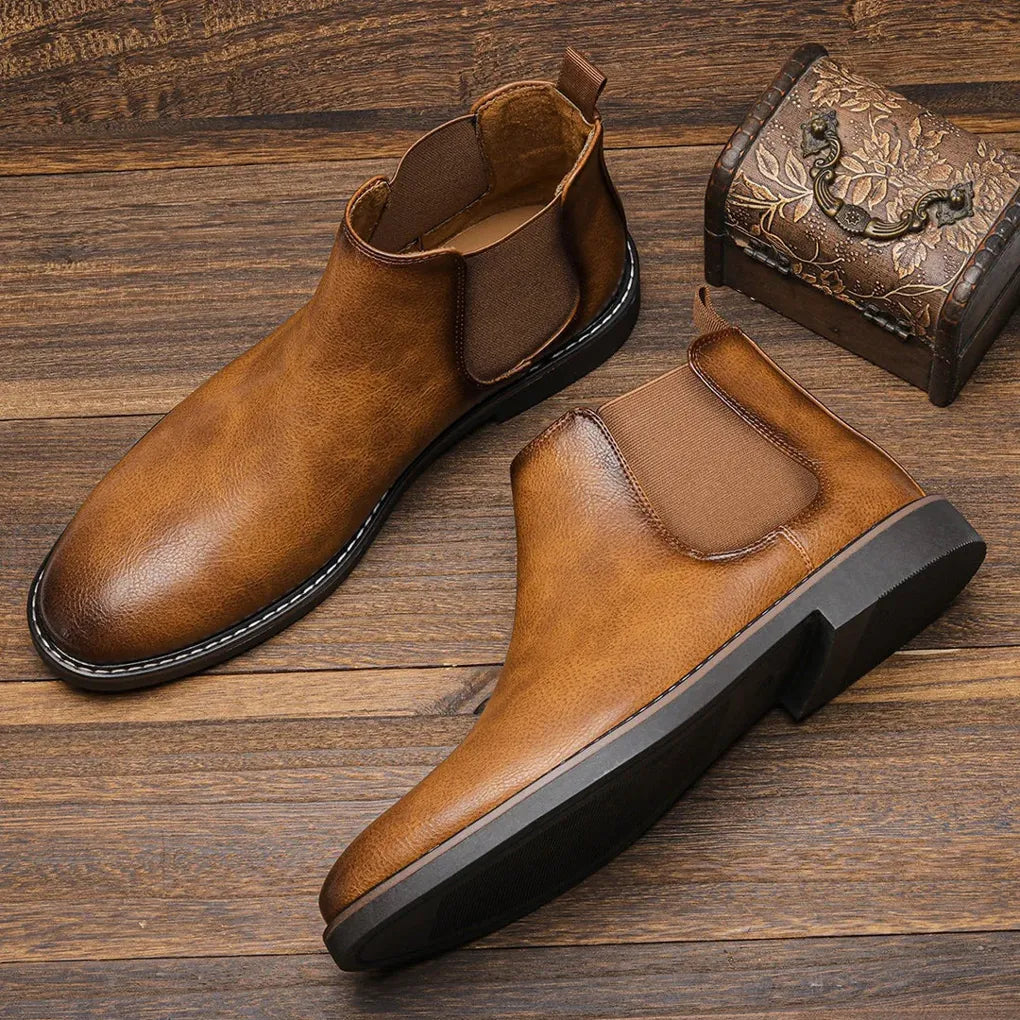 Men's Chelsea Boots - Classic Ankle Boots with Elastic Side Panels
