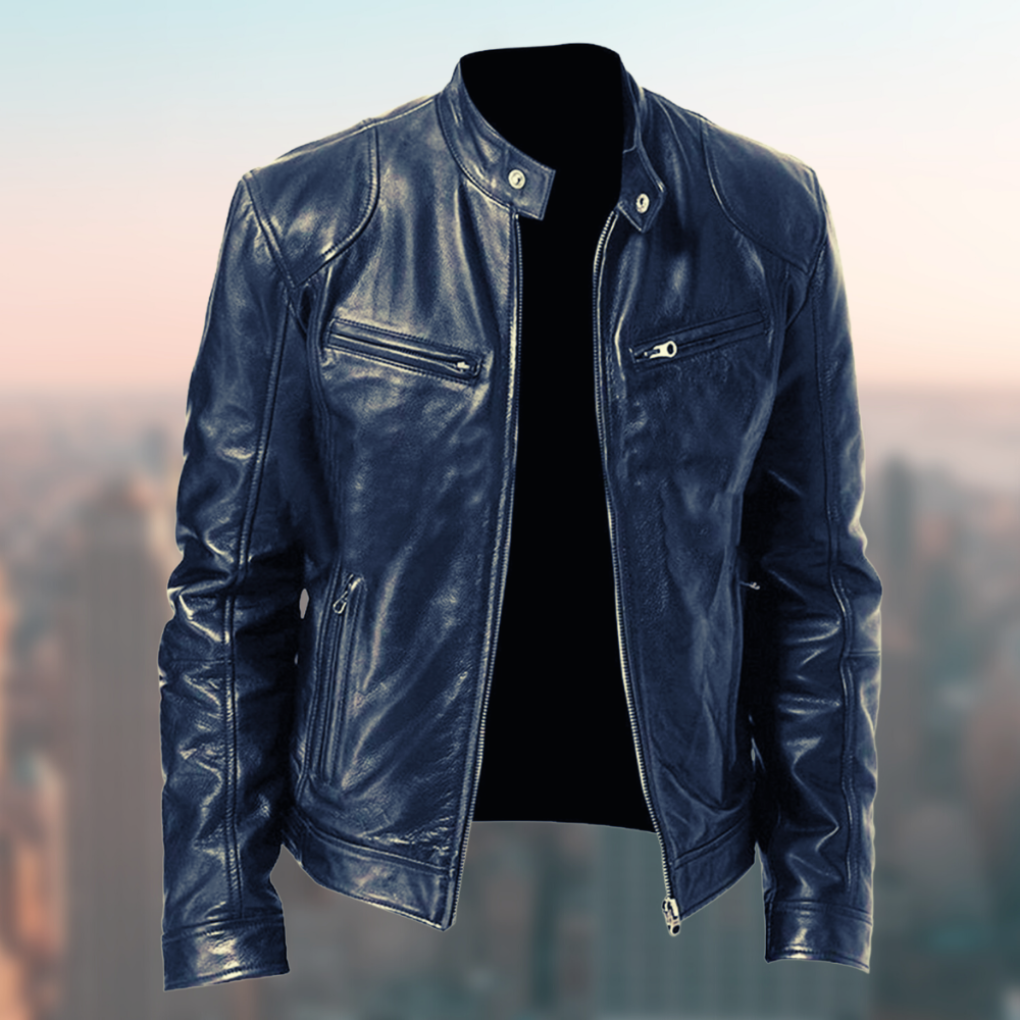 Men's Faux Leather Jacket - Classic Regular Fit for Casual & Evening Wear