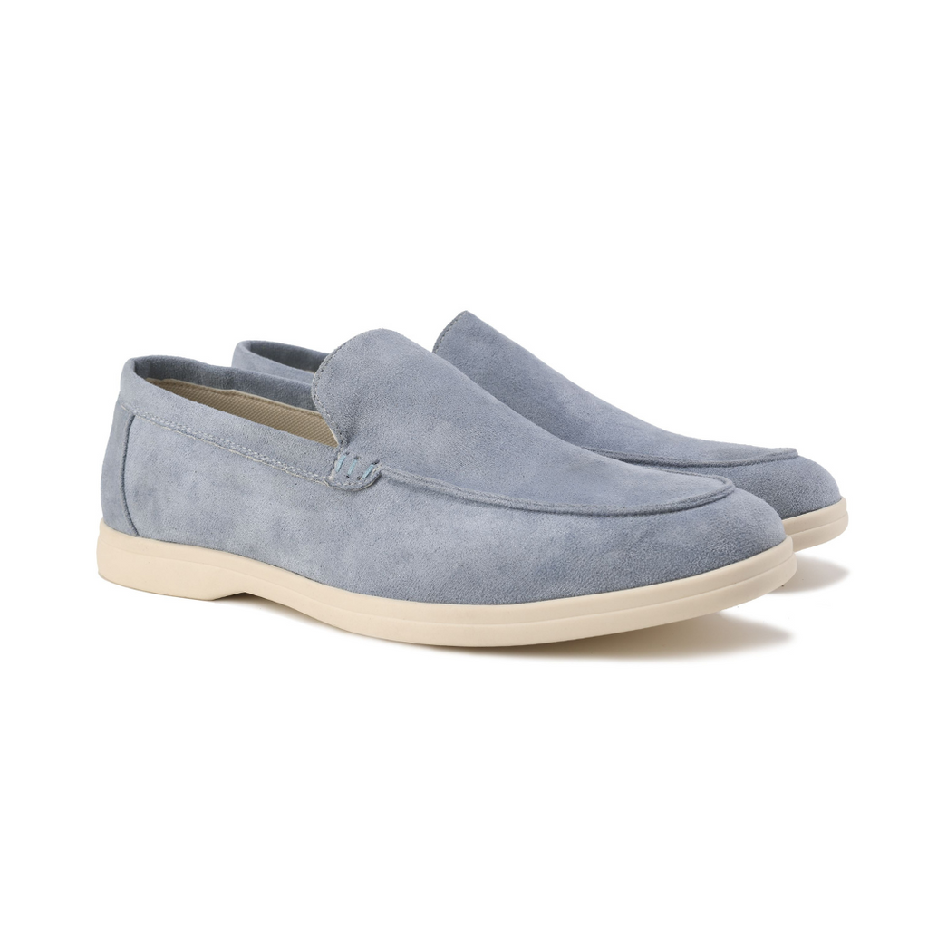 Men's Casual Slip-On Loafers with Contrast Sole, Durable Everyday Shoes