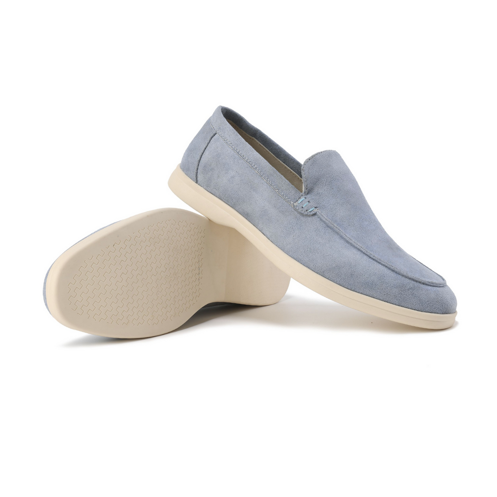 Men's Casual Slip-On Loafers with Contrast Sole, Durable Everyday Shoes