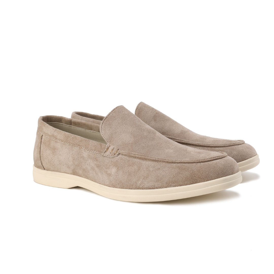 Men's Casual Slip-On Loafers with Contrast Sole, Durable Everyday Shoes