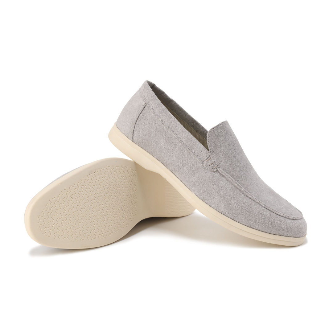 Men's Casual Slip-On Loafers with Contrast Sole, Durable Everyday Shoes