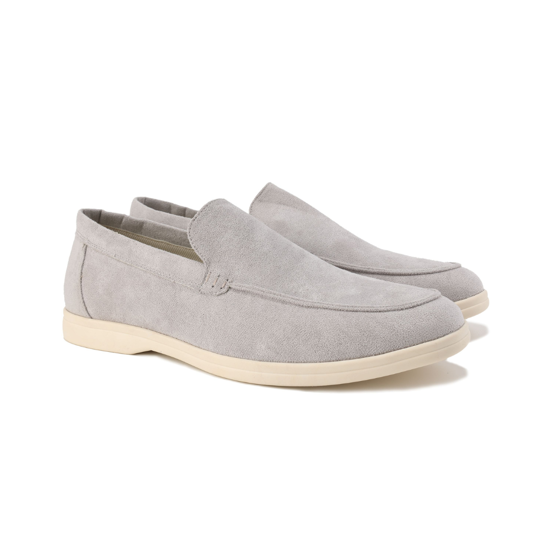 Men's Casual Slip-On Loafers with Contrast Sole, Durable Everyday Shoes