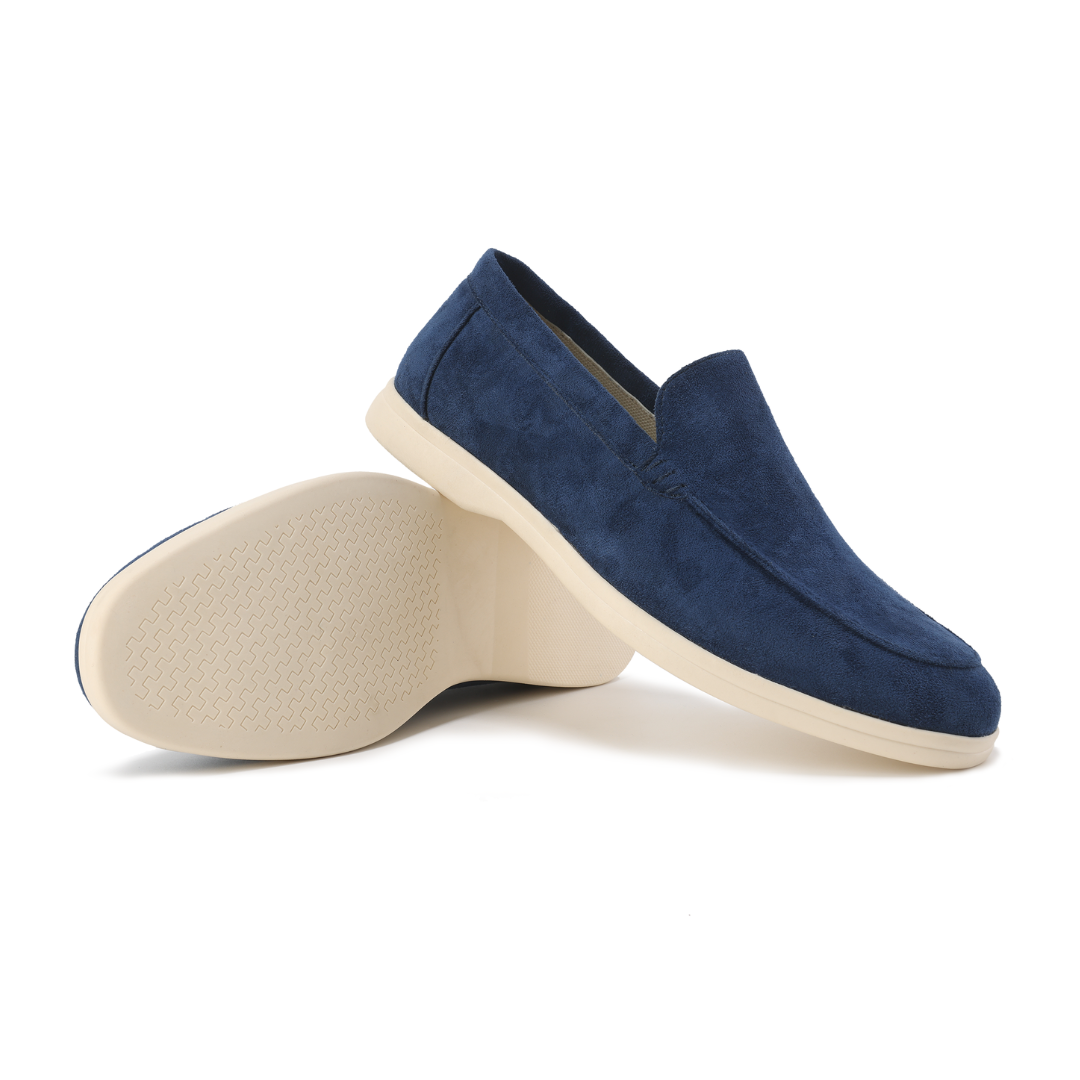 Men's Casual Slip-On Loafers with Contrast Sole, Durable Everyday Shoes