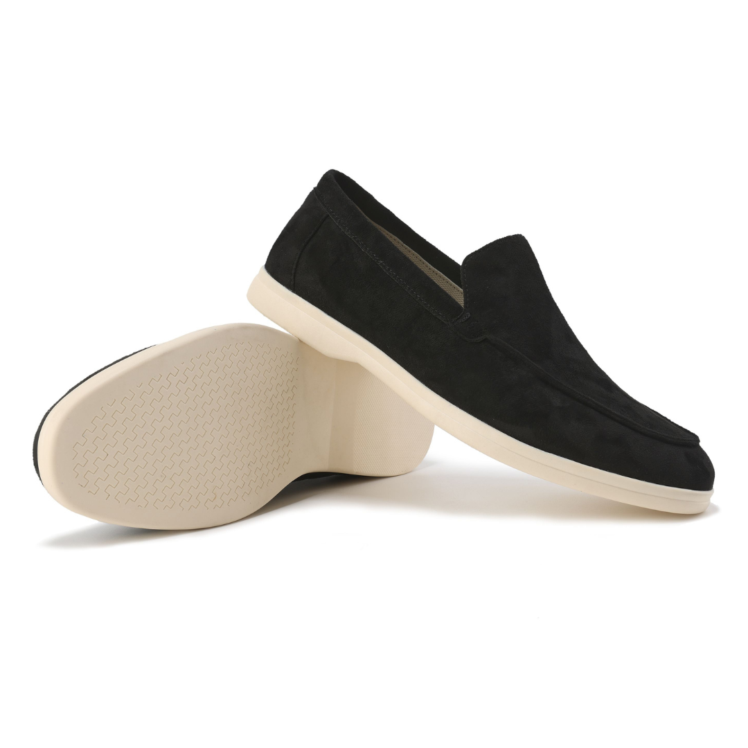 Men's Casual Slip-On Loafers with Contrast Sole, Durable Everyday Shoes