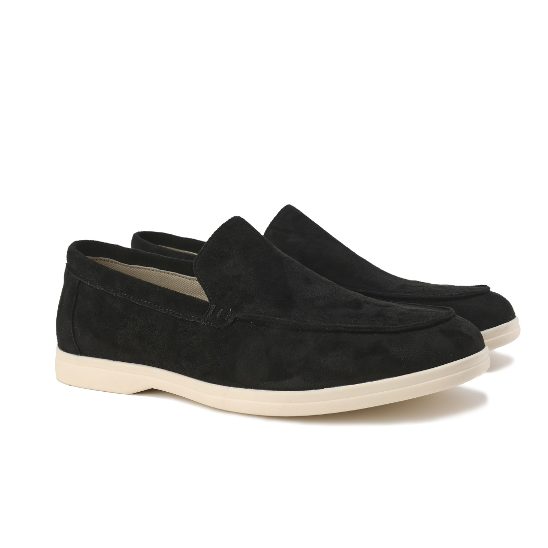 Men's Casual Slip-On Loafers with Contrast Sole, Durable Everyday Shoes