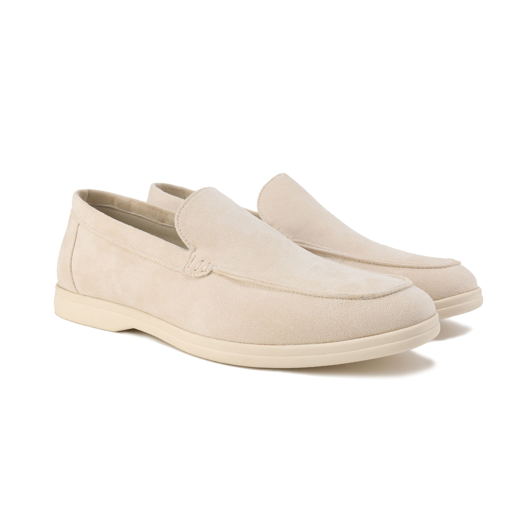 Men's Casual Slip-On Loafers with Contrast Sole, Durable Everyday Shoes