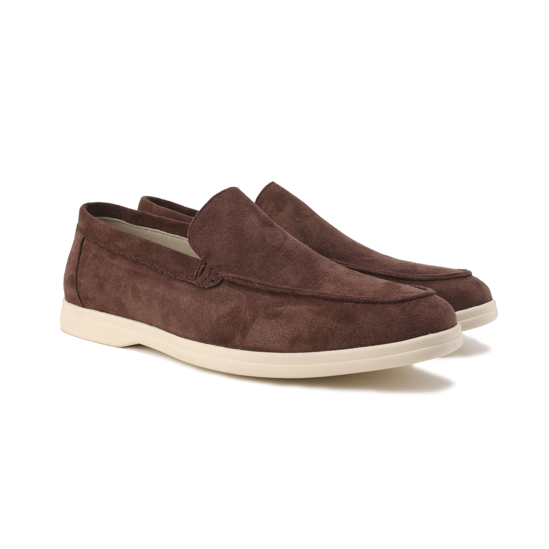 Men's Casual Slip-On Loafers with Contrast Sole, Durable Everyday Shoes
