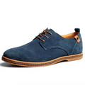 Men's Vegan Suede Derby Shoes - Lace-Up Casual Dress Shoes