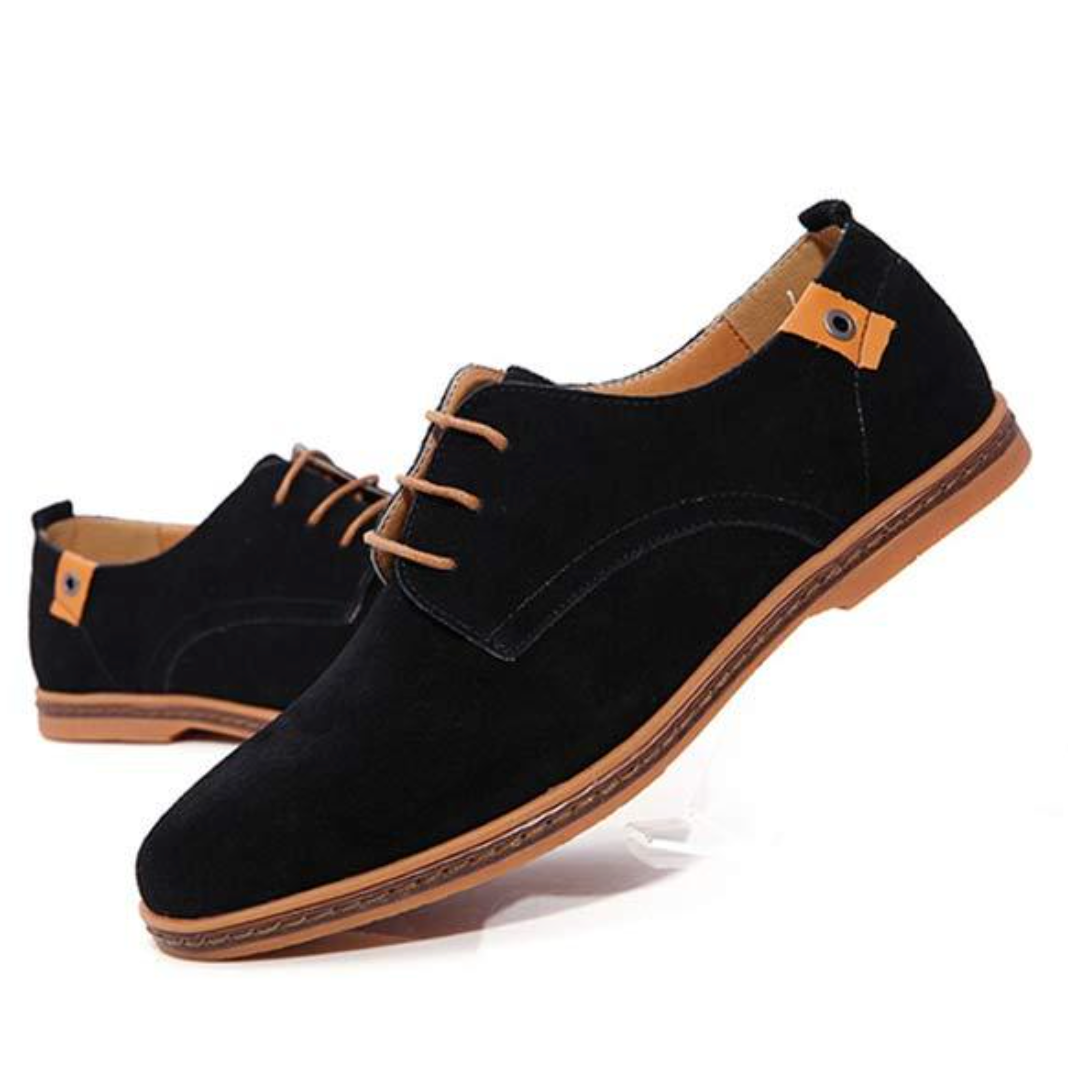 Men's Vegan Suede Derby Shoes - Lace-Up Casual Dress Shoes