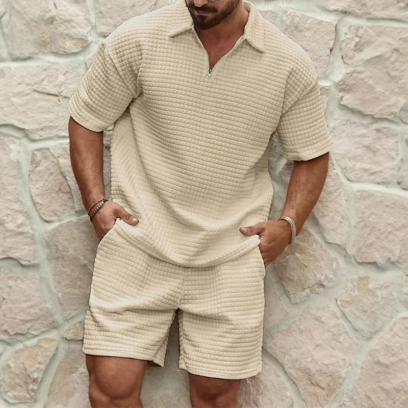 Men's Lightweight Leisure Set, Breathable Poly-Cotton Two-Piece