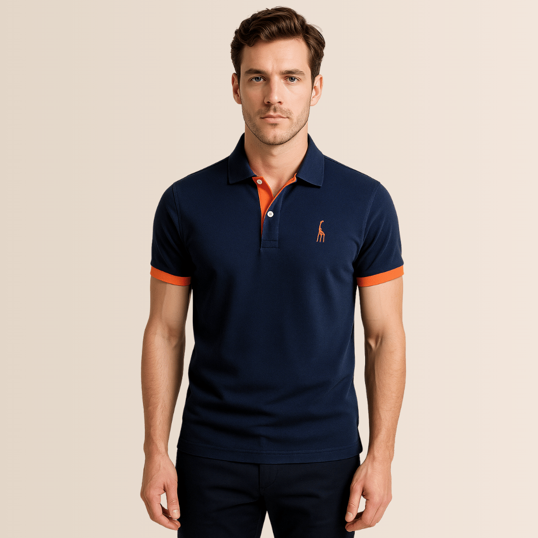 Men's Stand Collar Polo Shirt, Breathable Polyester V-Neck Casual Top