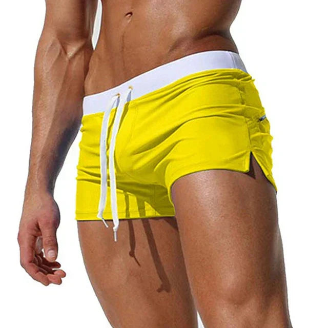 Men's Swim Shorts, Quick-Dry Trunks with Side Slits for Active Days