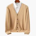 Men's V-Neck Cardigan | Button-Front Knit Sweater with Pockets