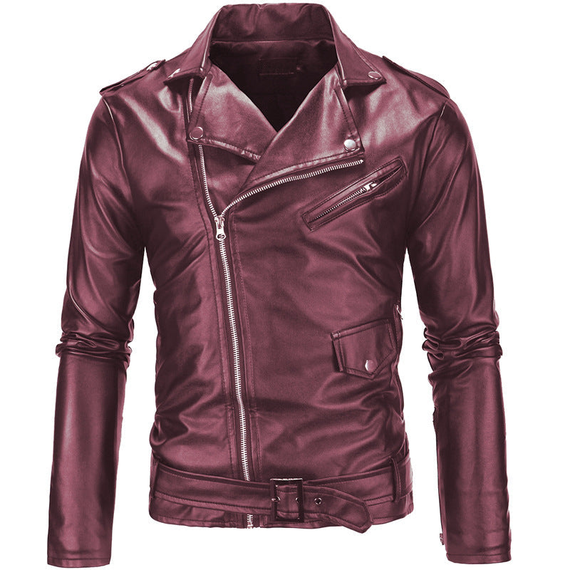 Men's Genuine Leather Biker Jacket | Asymmetrical Zip Moto Jacket