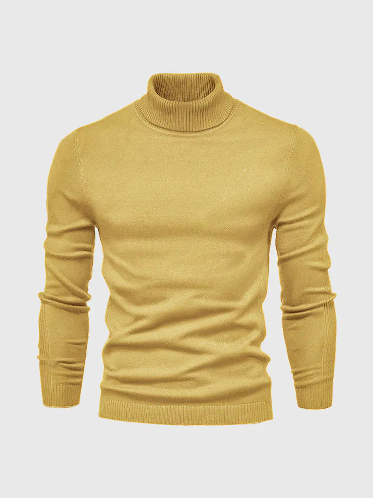 Men's Turtleneck Sweater - Soft Cotton, Machine Washable, Classic Fit