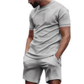 Men's T-Shirt and Cargo Shorts Set, Cotton-Blend Athletic Two-Piece Outfit