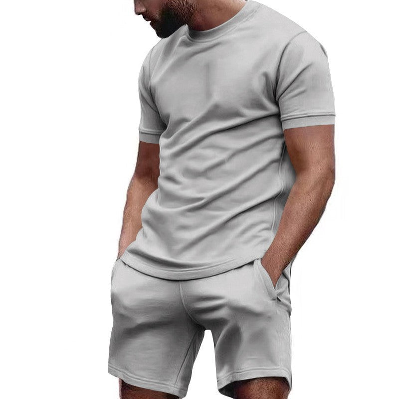 Men's T-Shirt and Cargo Shorts Set, Cotton-Blend Athletic Two-Piece Outfit