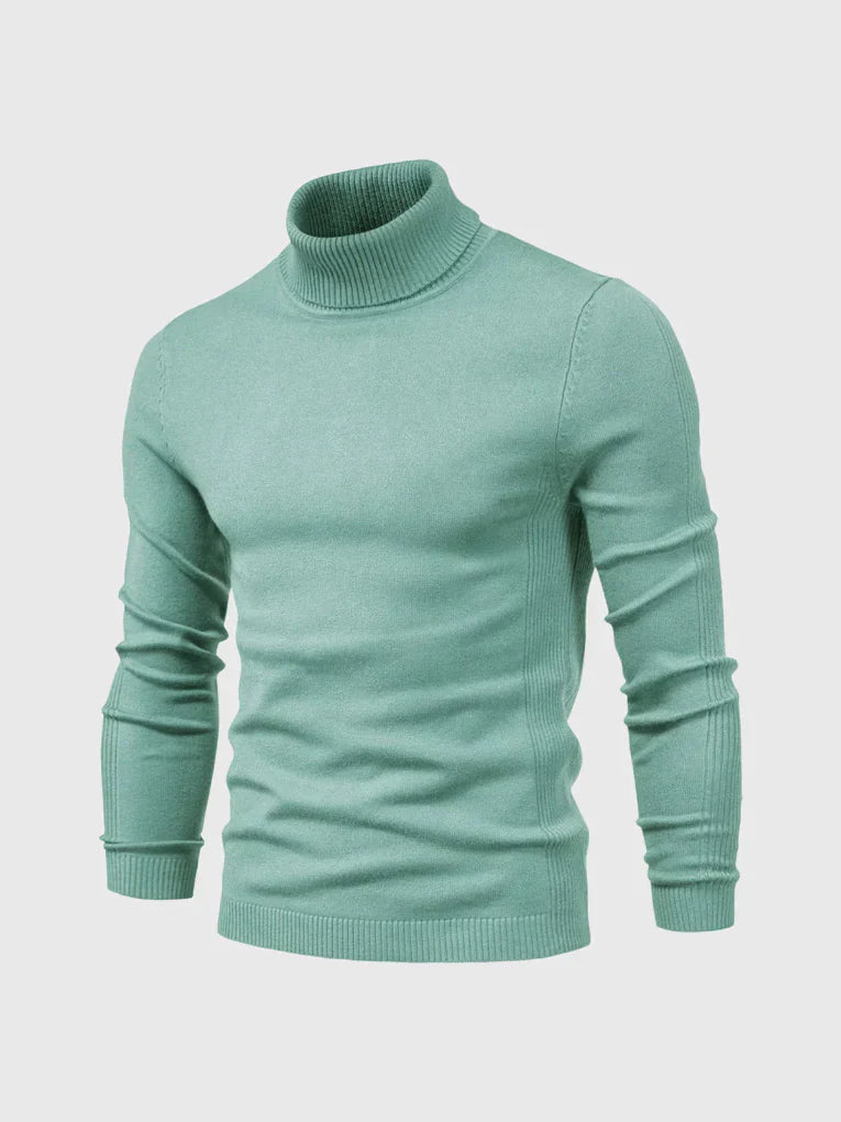 Men's Turtleneck Sweater - Soft Cotton, Machine Washable, Classic Fit