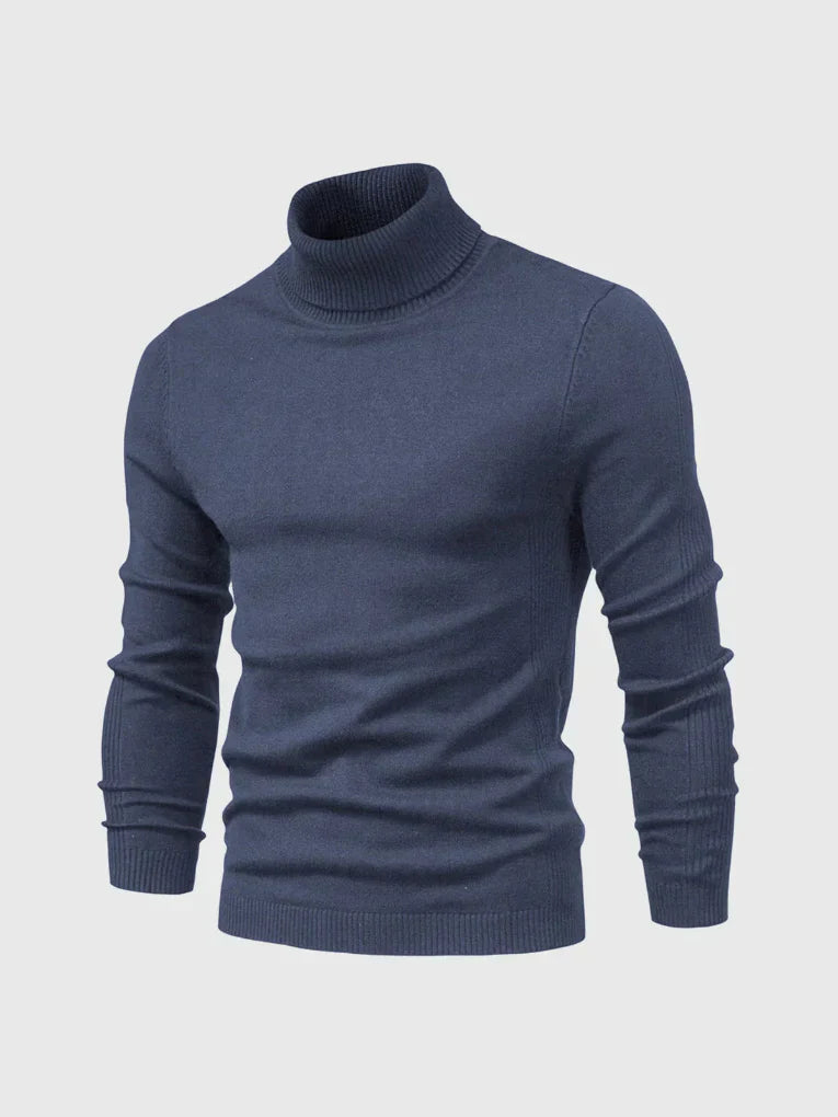 Men's Turtleneck Sweater - Soft Cotton, Machine Washable, Classic Fit