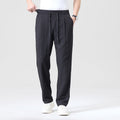 Men's Relaxed Summer Pants with Drawstring Waist, Lightweight Casual Trousers