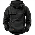 Men's Retro Motorcycle Hoodie | Zip-Up Fleece Jacket with Pockets