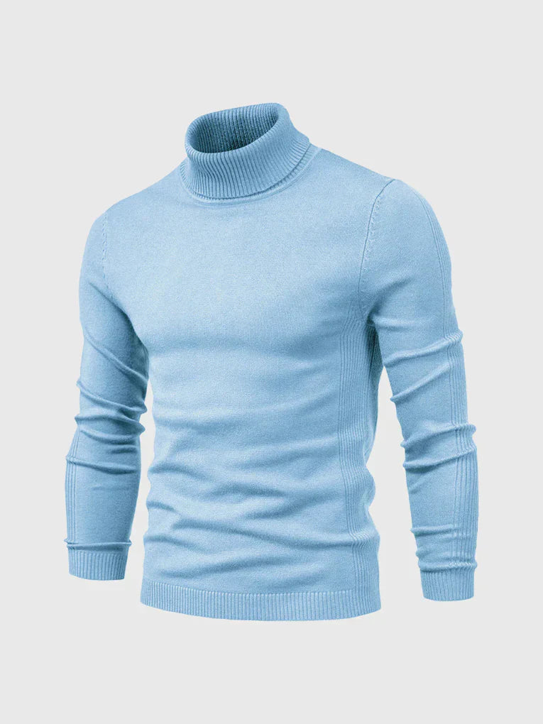 Men's Turtleneck Sweater - Soft Cotton, Machine Washable, Classic Fit