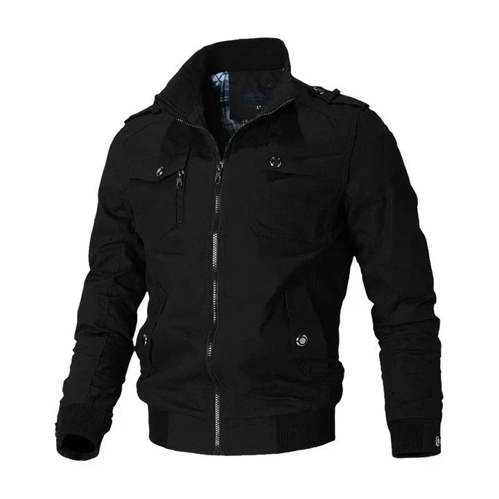 Men's Bomber Jacket, Midweight Zip-Up with Ribbed Cuffs