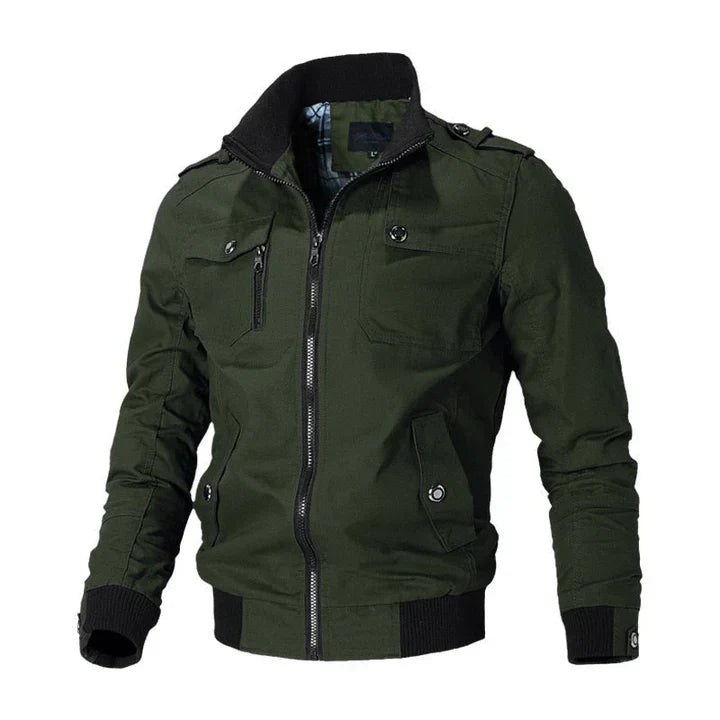 Men's Bomber Jacket, Midweight Zip-Up with Ribbed Cuffs